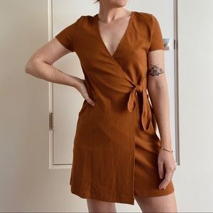 Madewell Wrap Dress burnt orange XS